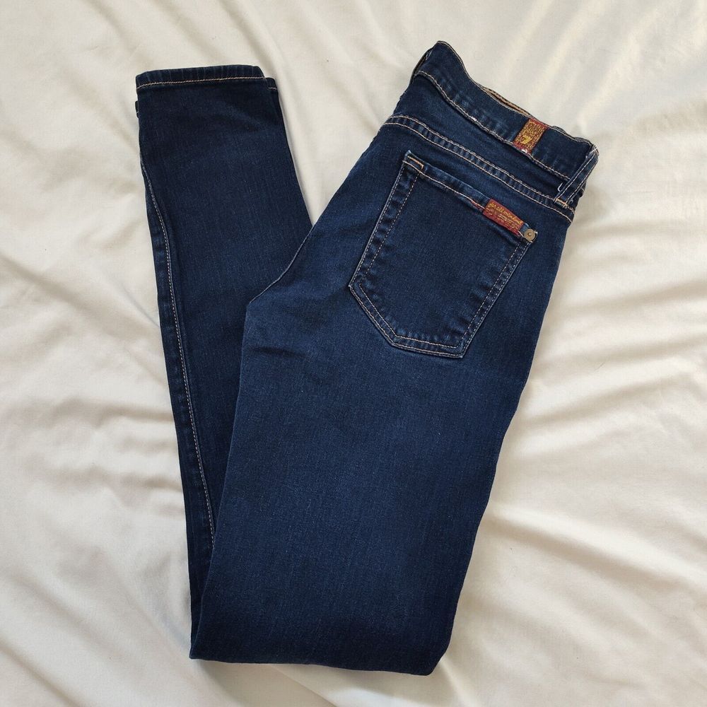 7 For All Mankind Women Size 25 The Skinny Low-Rise Jeans